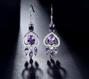 Echter 925er Sterlingsilber-Schmuck für Frauen, Hochzeit, Verlobung, exquisiter Amethyst-Modeschmuck