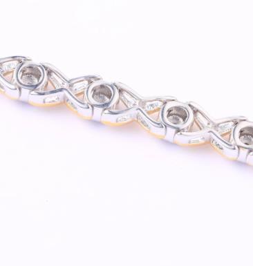 Natürliches Diamant-Sterlingsilber-Armband vergoldeter gelber Schmuck