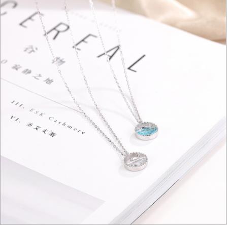 Wellen-Halskette der Frauen koreanische Mode-Sterlingsilber-Halskette