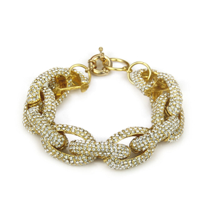 Dicke Kette mit Crystal Gold Halskette