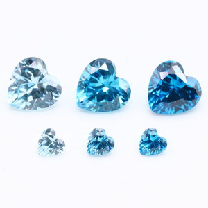 Fabrik Großhandel 3A Blue Heart Cut Zirkonia