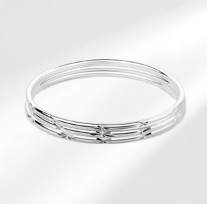 Drei Kombinationsarmbänder Damen massiv eingelegtes Silberarmband junger Schmuck