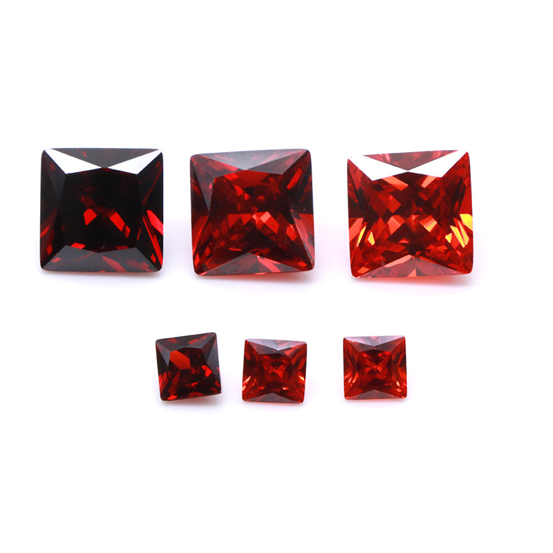 Fabrik Großhandel 3EX Rot VVS Prinzessin Cubic Zirconia