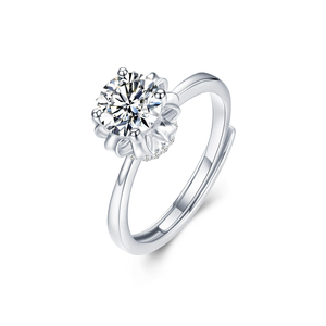 Crown Ring Support VVS Moissanite 925 versilberter Platinring