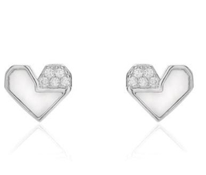 Exklusives Design 925 Sterling Silber Vergoldete Liebesohrringe