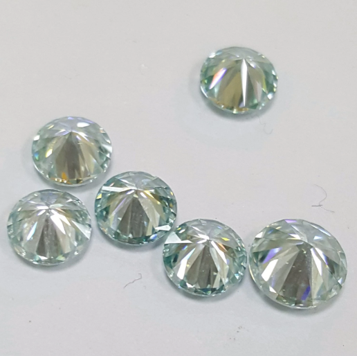 4,0–5,0 mm grüner hochwertiger DEF Moissanite im runden Brillantschliff für die Schmuckherstellung