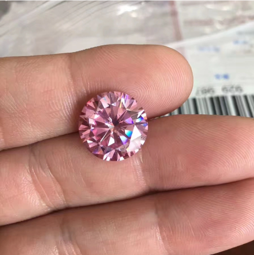 7,0–8,0 mm rosafarbener, hochwertiger DEF-Moissanite mit rundem Brillantschliff für die Schmuckherstellung