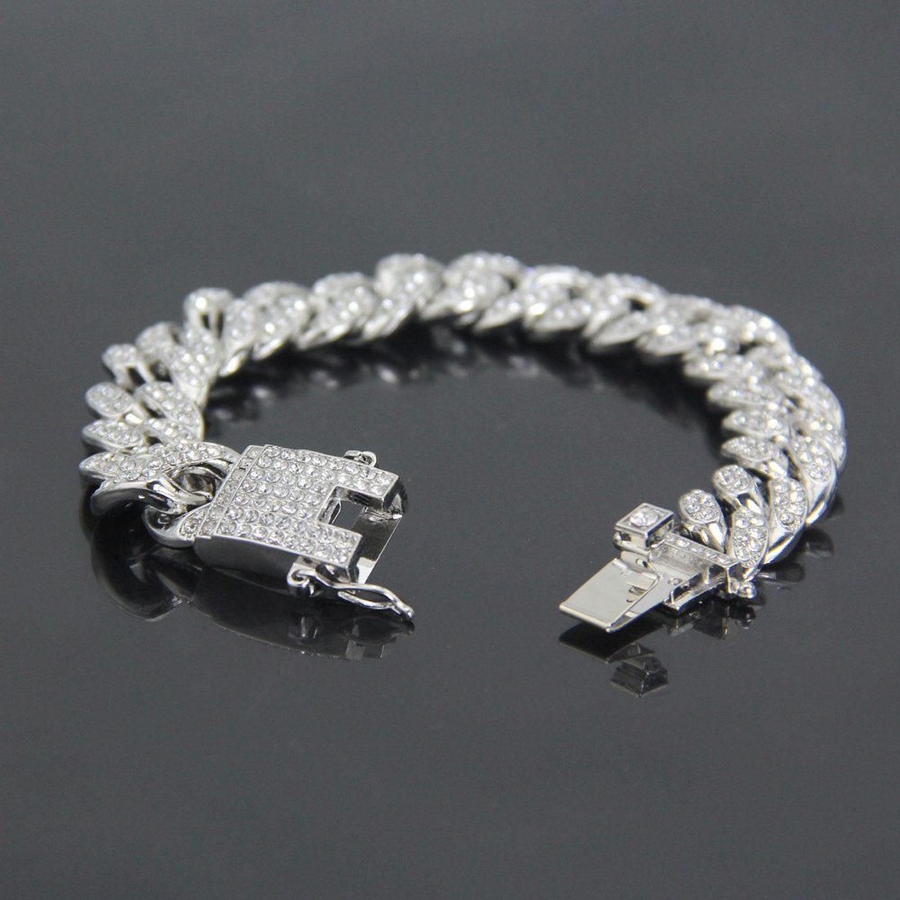 Mode-Hip-Hop-Schmuck 12 mm dickes Micro Shop glänzendes Zirkon-kubanisches Herrenarmband