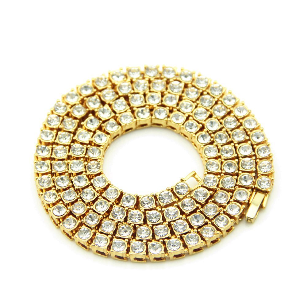 Wholesale-18K-Gold-Plated-Big-Round-Ring-Link-Halskette-Schmuck