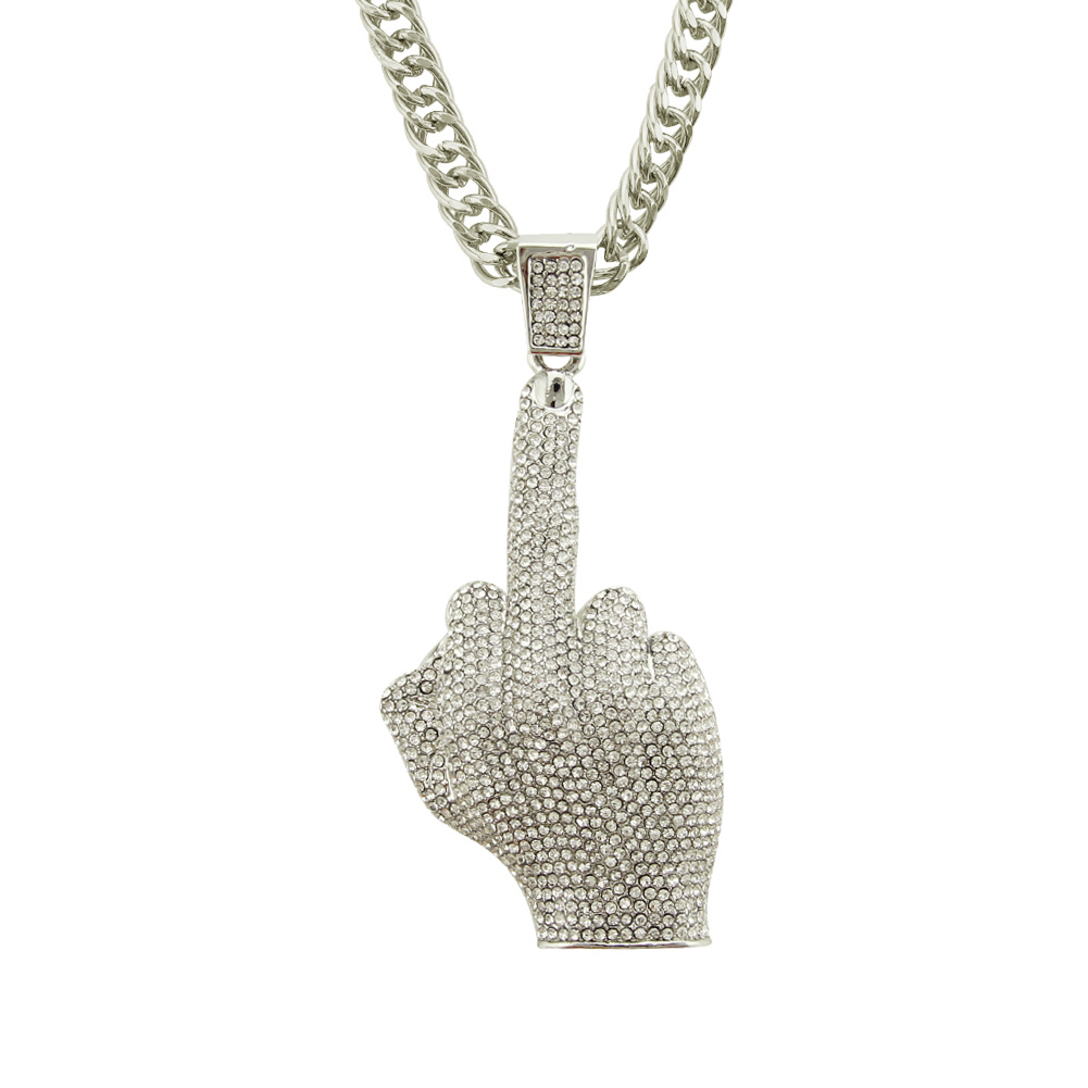 Hip Hop Mittelfinger Halskette Anhänger Modeschmuck