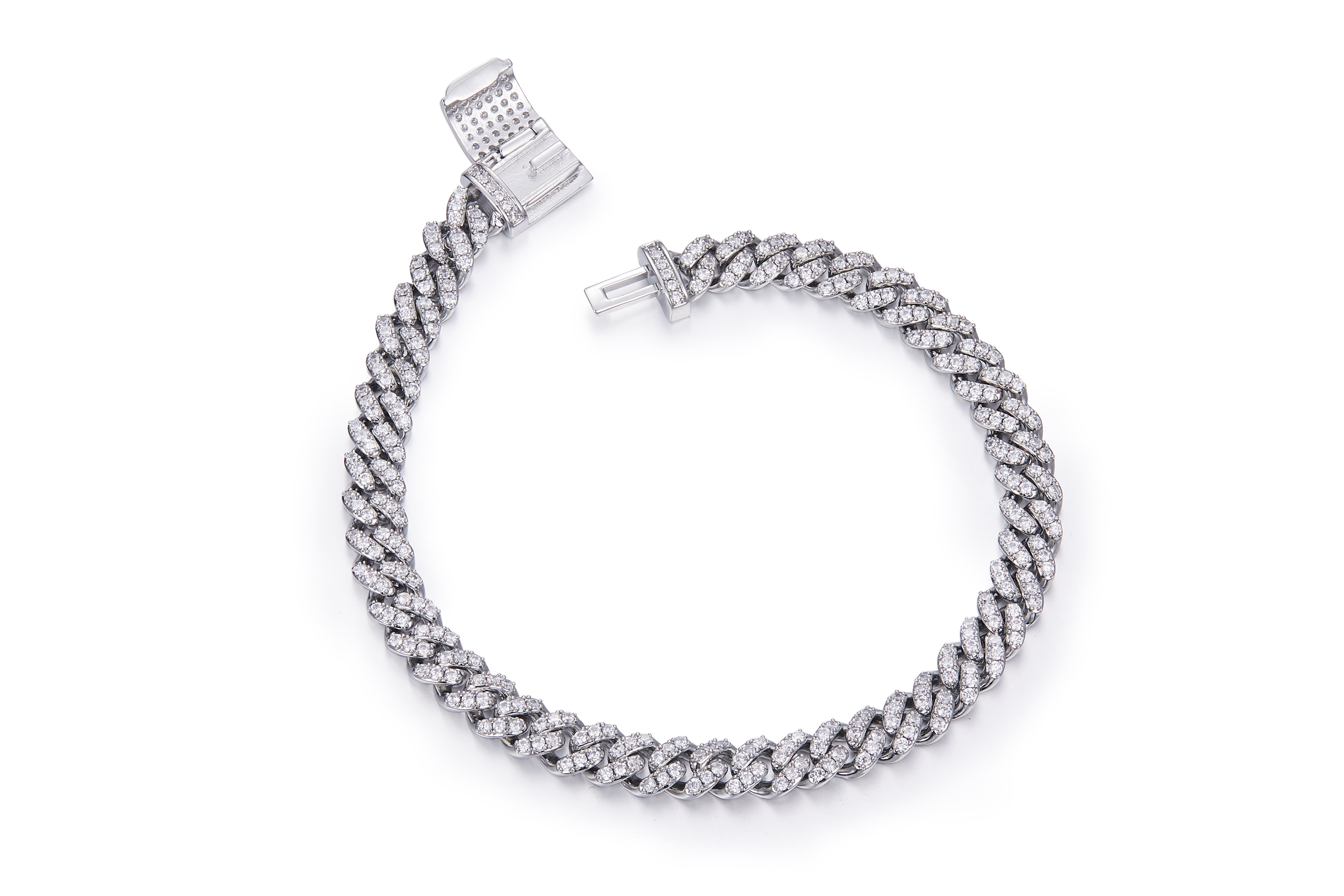 Vergoldetes Armband aus 925er Sterlingsilber mit eingelegtem Moissanite