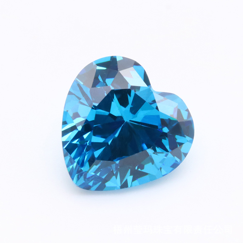 Fabrik Großhandel 3A Blue Heart Cut Zirkonia