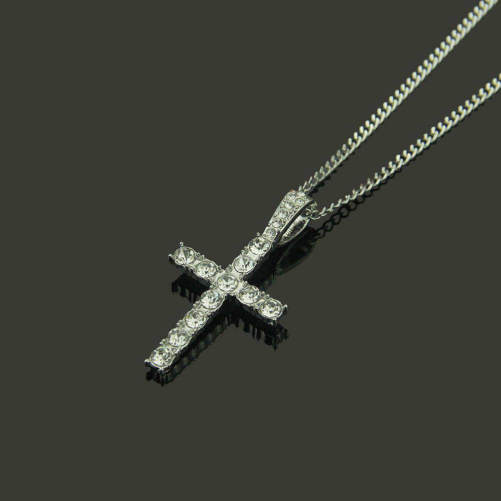 Hip Hop Religiöses Kreuz Ecklace Silber Anhänger