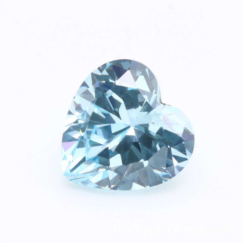 Fabrik Großhandel 3A Blue Heart Cut Zirkonia