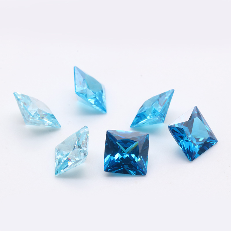 Fabrik Großhandel 3EX Blau VVS Prinzessin Cubic Zirconia