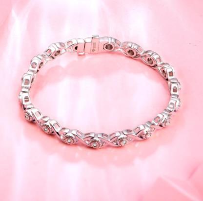 925 Sterling Silber 18 Karat Tennis Damen Mosan Stein Armband Bettelarmband