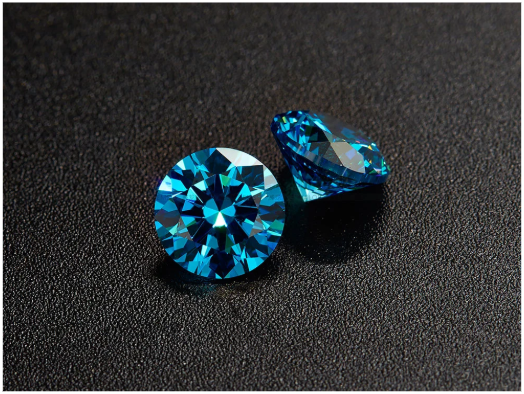 12,0-13,0 mm Hochwertiger blauer DEF-Moissanite mit rundem Brillantschliff für die Schmuckherstellung