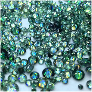 13,0–14,0 mm grüner hochwertiger DEF Moissanite im runden Brillantschliff für die Schmuckherstellung