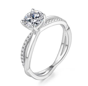 Großhandel D Farbe 6-5mm 1CT Moissanite Ring für Frauen Geschenk Geburtstagsgeschenk