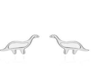 Dinosaurier-Serie 925 Sterling Silber Vergoldete süße Ohrringe