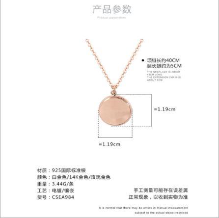 Schwarze Technologie Projektion Halskette Geschenk Silberkette Schlüsselbeinkette