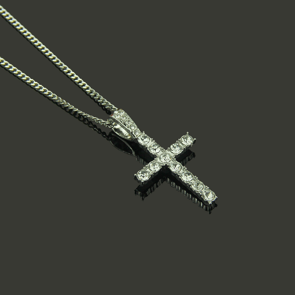 Hip Hop Religiöses Kreuz Ecklace Silber Anhänger