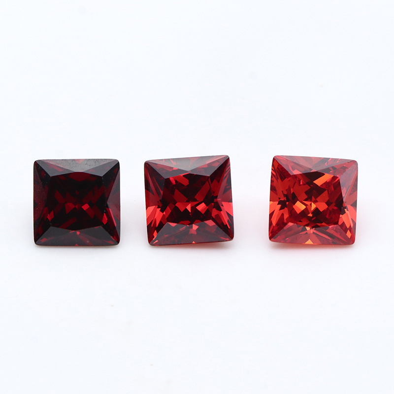 Fabrik Großhandel 3EX Rot VVS Prinzessin Cubic Zirconia