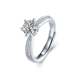 Luxus Design Moissanite 925 Sterling Silber Schmuck Damen Eheringe Verschiedene Größen Großhandel