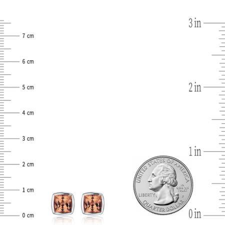 Quadratische schöne Kaffee-Ohrringe 925 Sterling Silber vergoldete Ohrringe