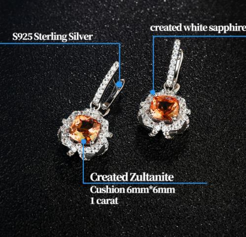 Zultanite Farbwechsel Stein Silber Ohrring Damen Edlen Schmuck Erstellt Diaspore Zultanite Classic Jewelry Style