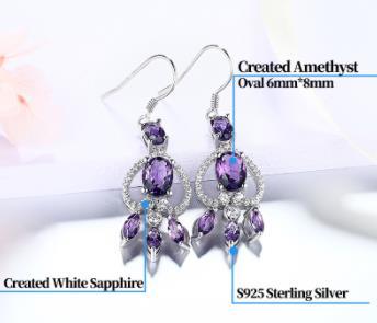 Echter 925er Sterlingsilber-Schmuck für Frauen, Hochzeit, Verlobung, exquisiter Amethyst-Modeschmuck