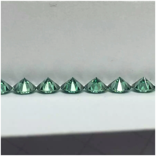 3,0–4,0 mm grüner hochwertiger DEF Moissanite im runden Brillantschliff für die Schmuckherstellung