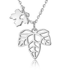 New Maple Leaf S925 Sterling Silber allergiebeständige einfache Roségold-Halskette für Frauen