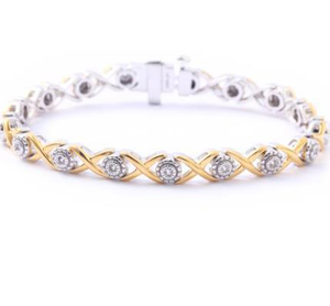 Natürliches Diamant-Sterlingsilber-Armband vergoldeter gelber Schmuck