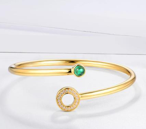 Großmutter Smaragd Armband Damen 18 Karat Gold Romantisches Verlobungsgeschenk