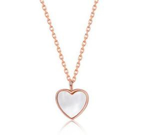 S925 Silbermünze Mother Shell Love Clavicle Chain Kleine frische Accessoires