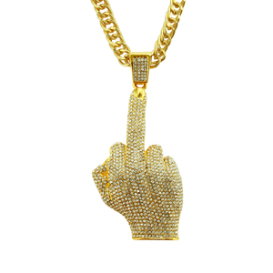 Hip Hop Mittelfinger Halskette Anhänger Modeschmuck