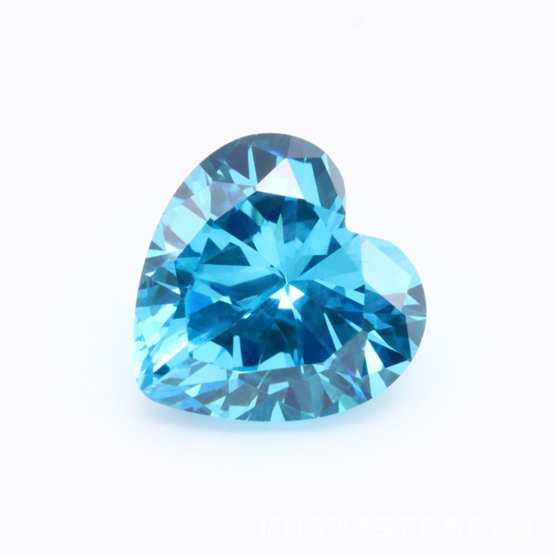 Fabrik Großhandel 3A Blue Heart Cut Zirkonia